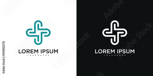 Medical health services symbol logo design. Premium Vector