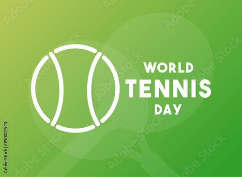 World Tennis Day. Every year on the first Monday in March. Gradient background.