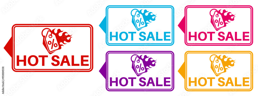 set badge hot Sale icon. sale discount fire sign banner template labels design vector illustration set badge hot Sale icon. sale discount fire sign banner template labels design vector illustration