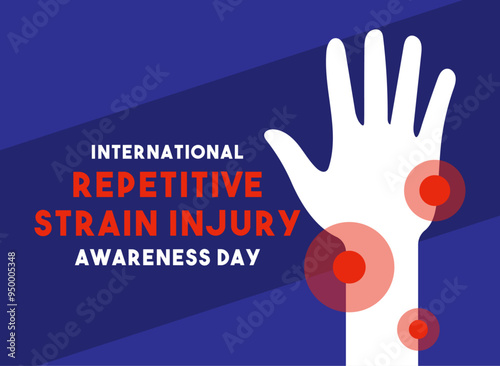 International Repetitive Strain Injury Awareness Day. Flat design vector. Poster, banner, card, background.