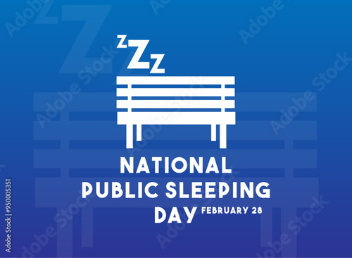 National Public Sleeping Day. February 28. Gradient background.