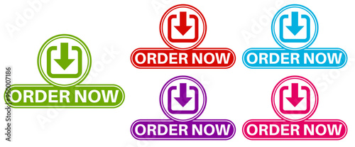 set order now sign labels icon banner design sticker labels template vector illustration