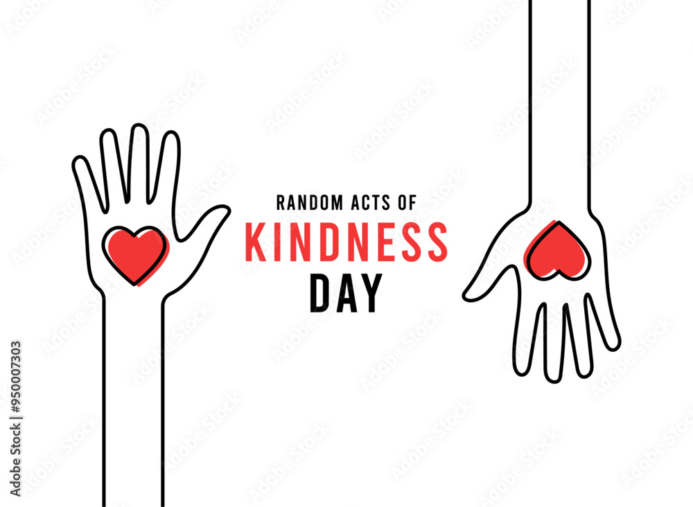 Random Acts of Kindness Day. White background. Flat design vector ...