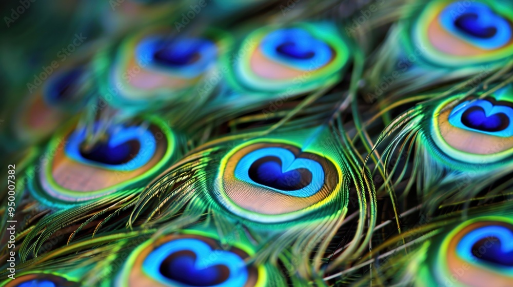 Obraz premium peacock feather closeup wallpaper