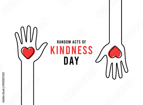 Random Acts of Kindness Day. White background. Flat design vector. Poster, banner, card, background.