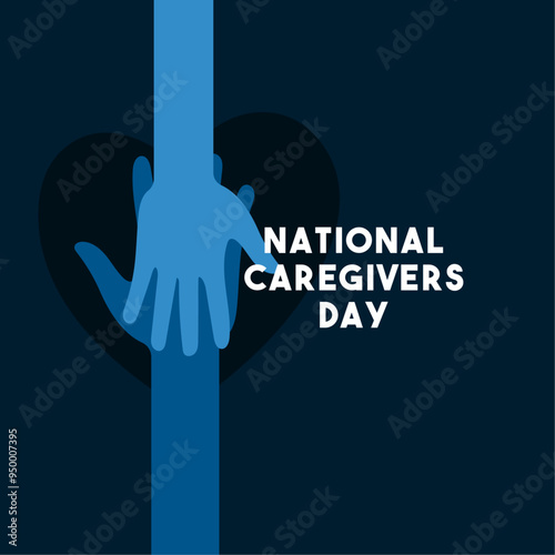 National Caregivers Day. Third Friday in February. Flat design vector. Poster, banner, card, background.