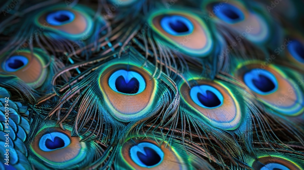Obraz premium peacock feather closeup wallpaper