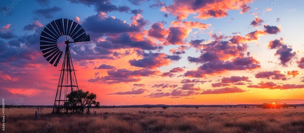 Windmill Sunset in Australia Windmill Sunset in Australia