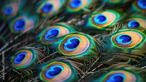 closeup of peacock feather wallpaper