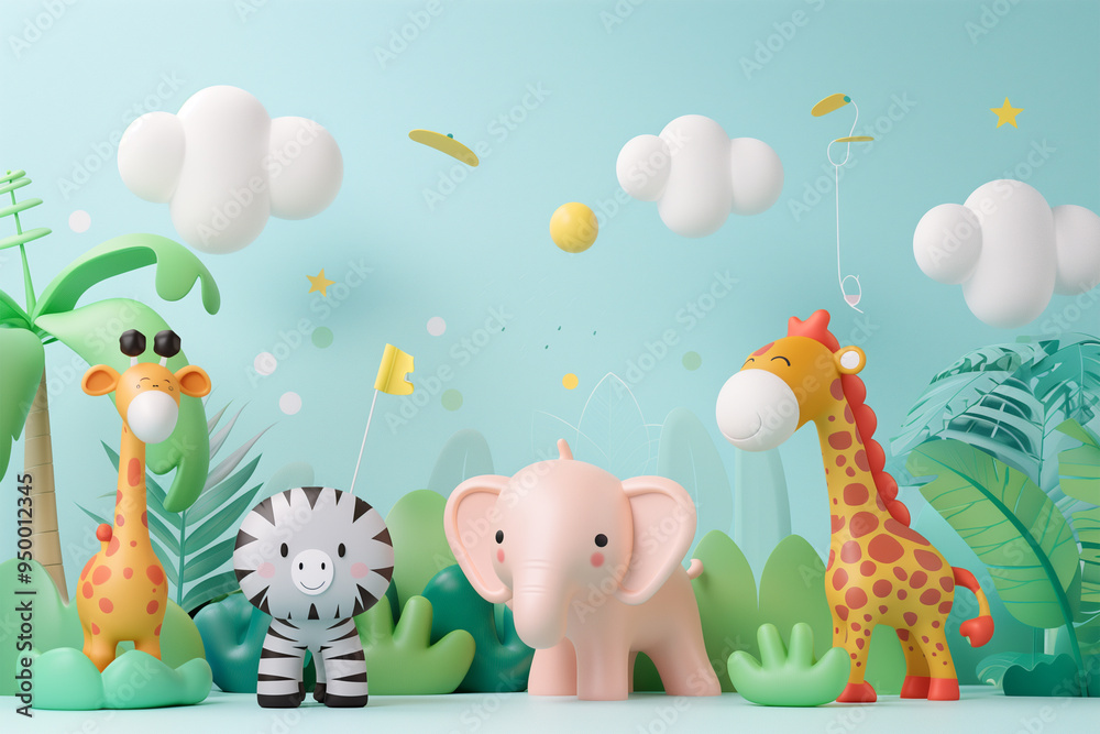 Fototapeta premium 3d animal game-style illustration isolated
