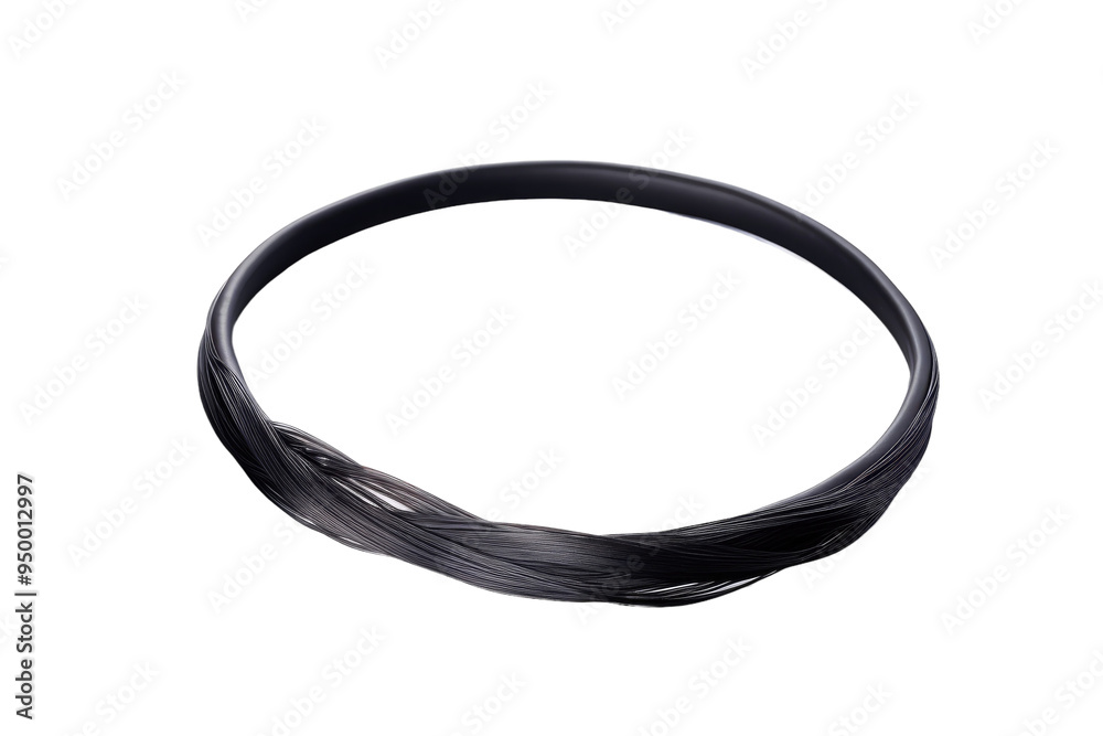 Simple Black Elastic Hair Band with Isolated on Transparent Background Simple Black Elastic Hair Band with Isolated on Transparent Background