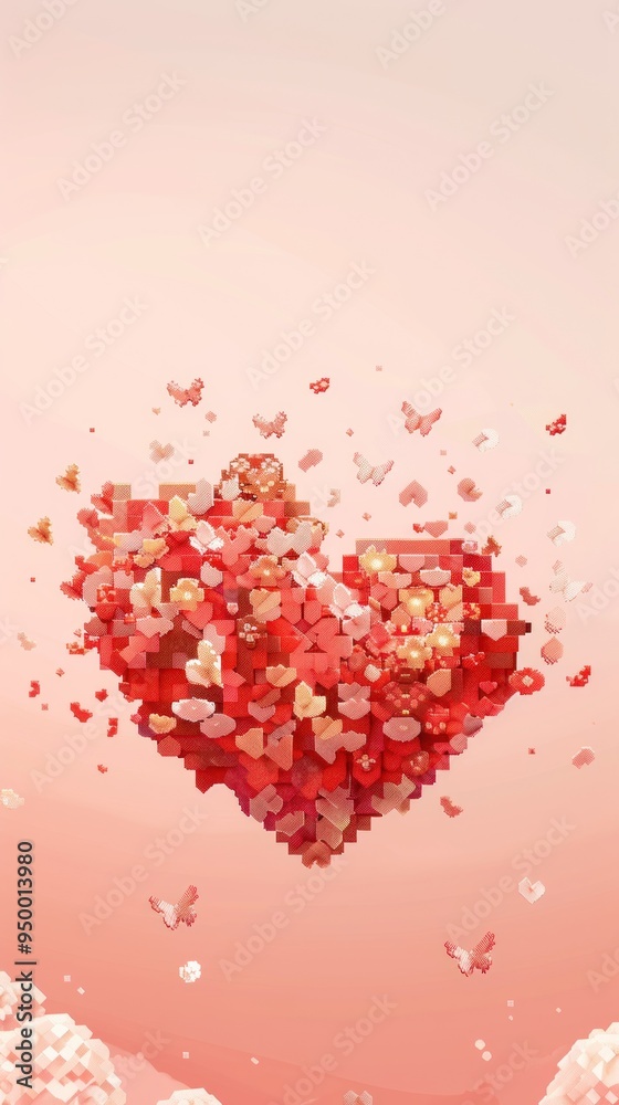 Abstract heart made of small hearts. Abstract heart made of small hearts.