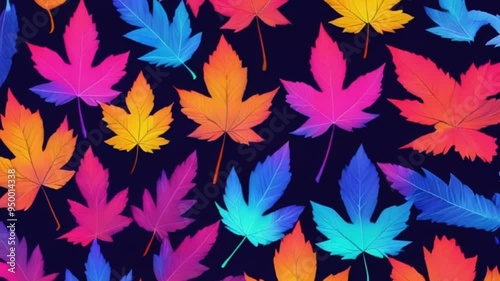 abstract neon Fall Foliage minimal surrealism vibrant bold gradient, motion