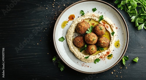 Wallpaper Mural Falafel with Hummus and Parsley Torontodigital.ca