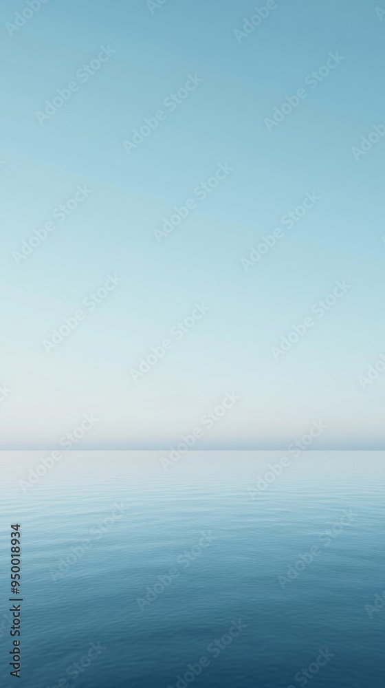Calm sea and clear sky creating a serene ocean background Calm sea and clear sky creating a serene ocean background