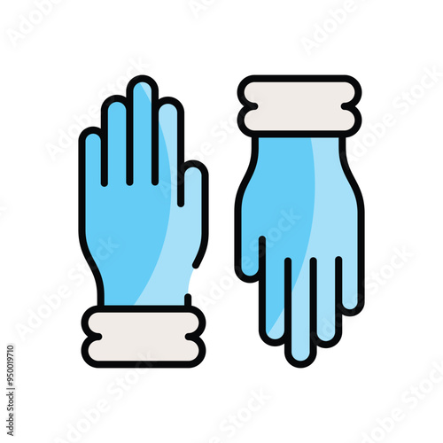 Medical Gloves vector icon photo