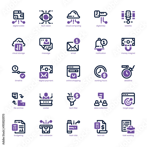 Digital Corporate icon pack for your website, mobile, presentation, and logo design. Digital Corporate icon dual tone design. Vector graphics illustration and editable stroke.