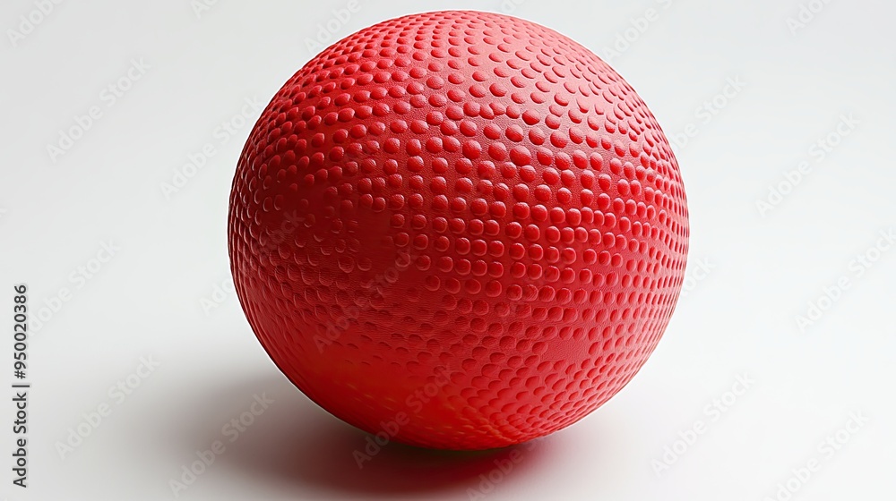 A bright red medicine ball with a textured surface, resting on a white background, ready for core exercises and functional training. A bright red medicine ball with a textured surface, resting on a white background, ready for core exercises and functional training.