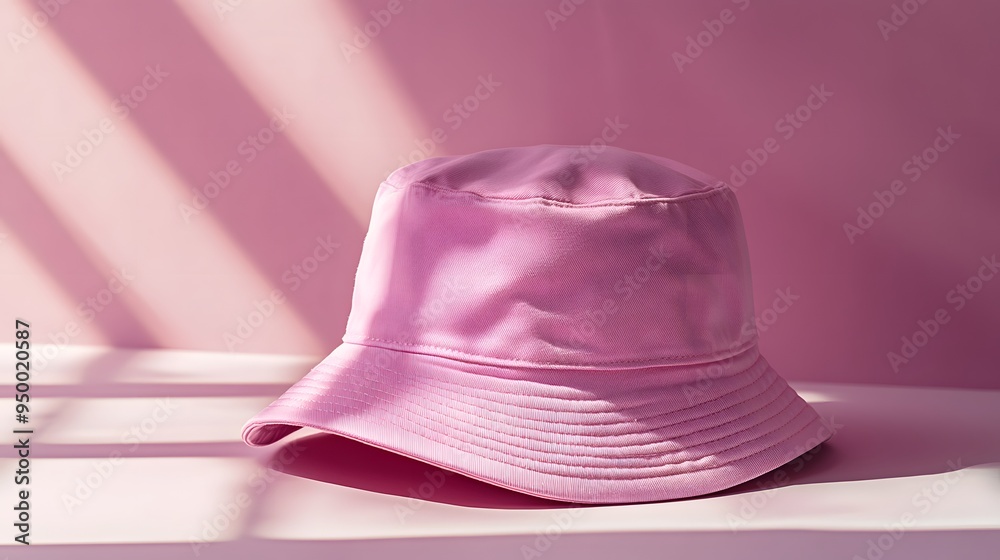 Pastel pink bucket hat, soft fabric texture, minimalist design, studio photography, subtle shadows, clean background, product shot, centered composition. Pastel pink bucket hat, soft fabric texture, minimalist design, studio photography, subtle shadows, clean background, product shot, centered composition.