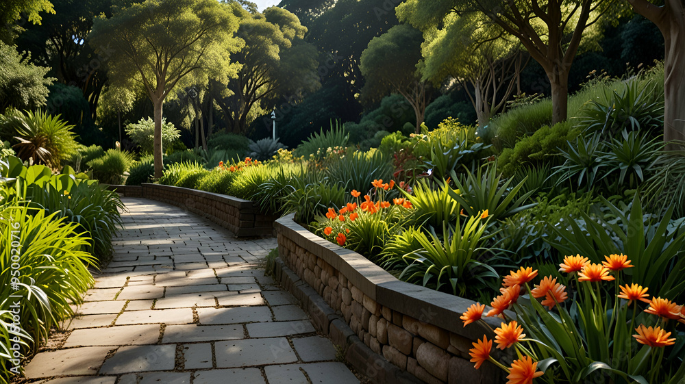 The botanical garden was a lush haven of greenery, with winding paths and vibrant floral displays offering a peaceful retreat from the city. Background The botanical garden was a lush haven of greenery, with winding paths and vibrant floral displays offering a peaceful retreat from the city. Background