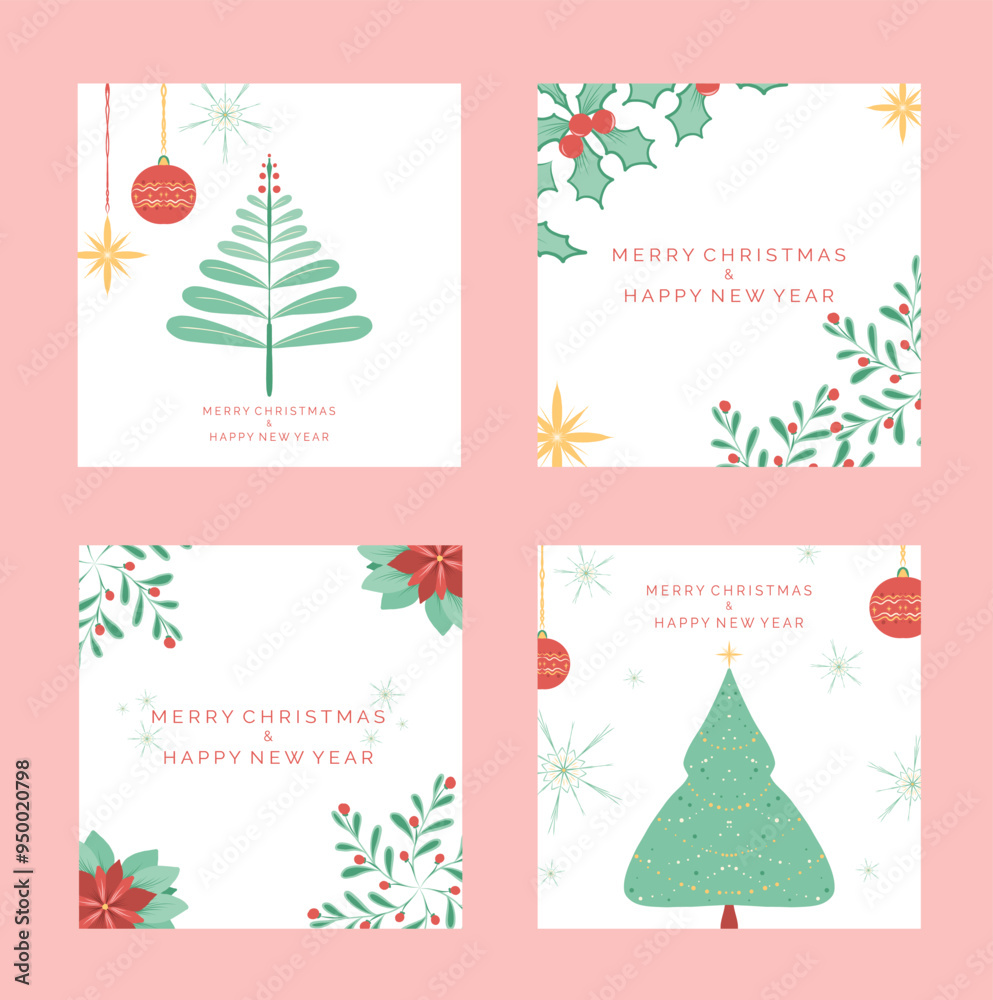 Fototapeta premium Christmas greeting social media template