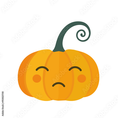 Wallpaper Mural Sad cute pumpkin. Vector cartoon character in flat style isolated on white background. Torontodigital.ca