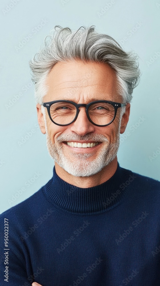 A man with visible wrinkles and gray hair, styled in a sophisticated outfit, smiling warmly to showcase the beauty of aging gracefully A man with visible wrinkles and gray hair, styled in a sophisticated outfit, smiling warmly to showcase the beauty of aging gracefully