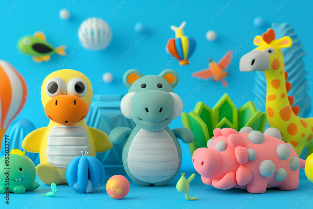 Naklejka premium 3d animal game-style illustration isolated