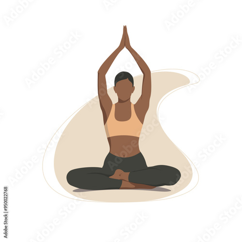 Inner Peace: Vector Illustration of a Fitness Woman in Lotus Pose