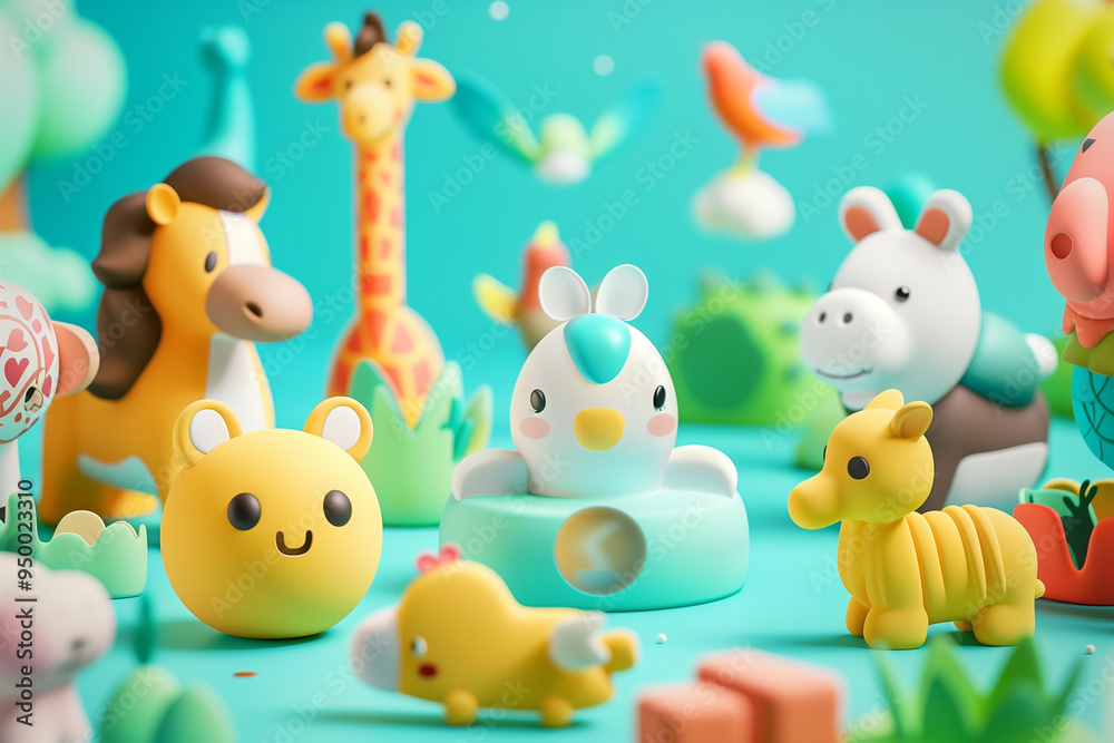 Naklejka premium 3d animal game-style illustration isolated