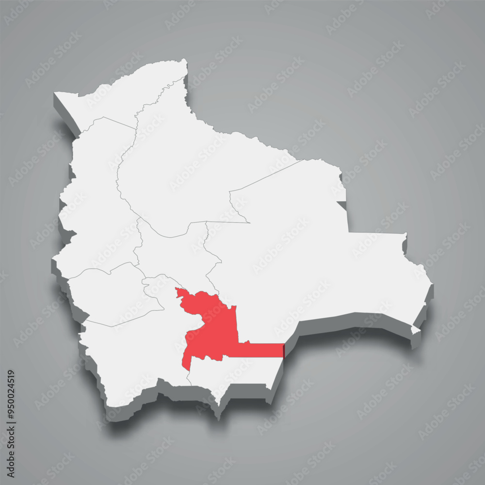 Chuquisaca department location within Bolivia 3d map