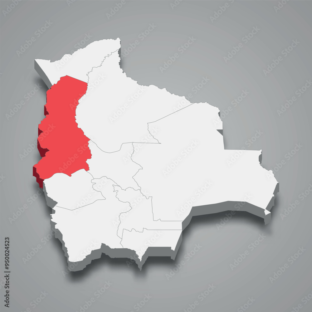 La Paz department location within Bolivia 3d map La Paz department location within Bolivia 3d map