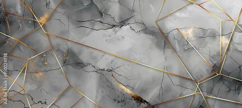 Panel kuchenny z motywem Gray Marble Backdrop with Golden Abstract Textures