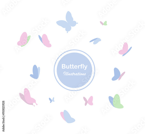 Butterflies vector illustration for decoration and design. Isolated.