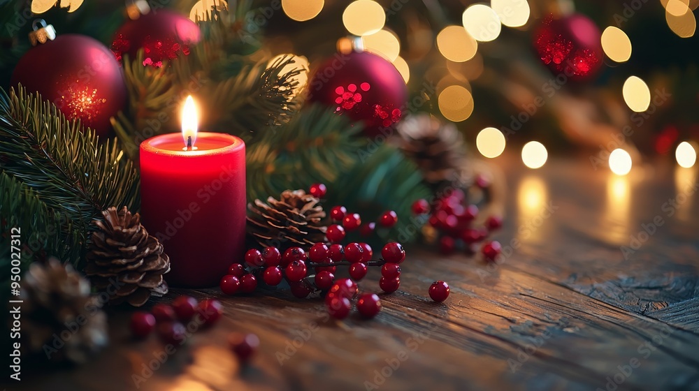 Advent Candles with burning flames against a blurred background Advent Candles with burning flames against a blurred background