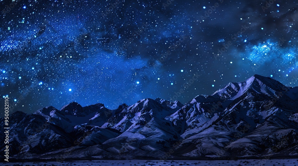Fototapeta premium Starry night over mountain wallpaper