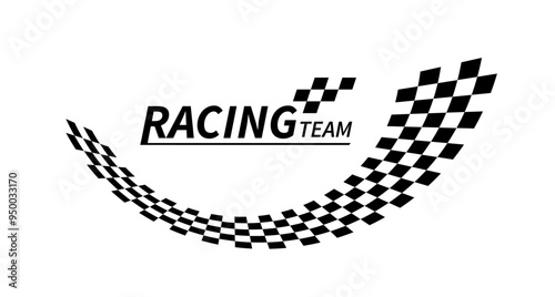 Race flag background. Checkered flag. Black and white checker. Finishing flag. Automotive graphics. Race motorsport concept. Vector illustration