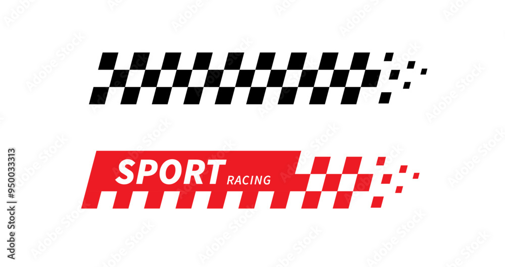 Racing stripes. Race flag. Checkered flag. Sport car decal stripes. Automotive graphics. Vector illustration Racing stripes. Race flag. Checkered flag. Sport car decal stripes. Automotive graphics. Vector illustration