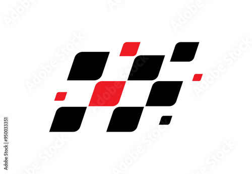 Race flag Design. Race flag icon logo. Racing stripes. Sport checkered. Motorsport graphics. Vector illustration