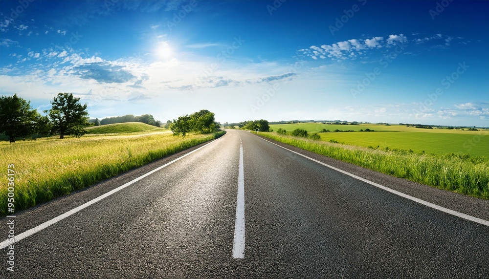 asphalt road panorama in countryside on sunny summer day asphalt road panorama in countryside on sunny summer day