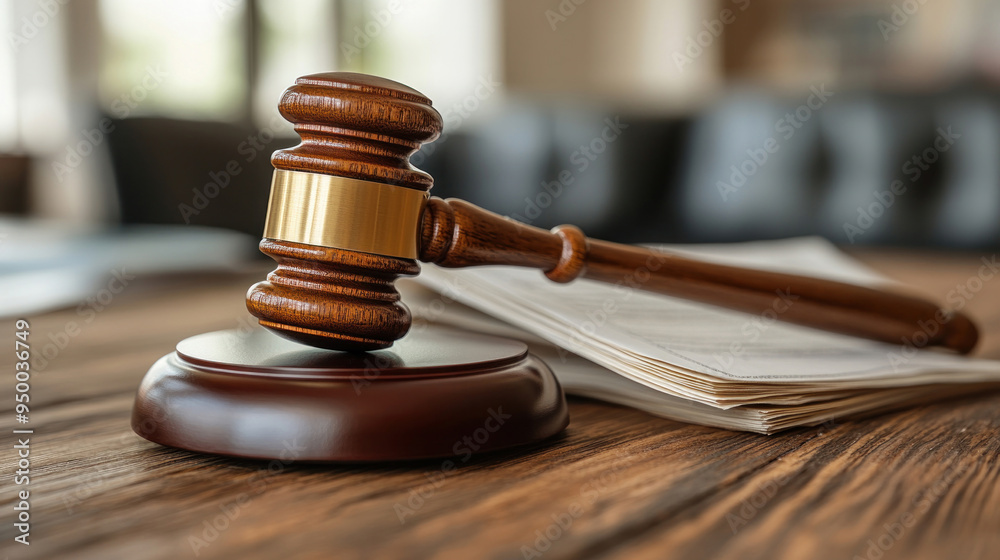 A gavel or legal documents on a table, emphasizing the official nature of divorce proceedings. A gavel or legal documents on a table, emphasizing the official nature of divorce proceedings.