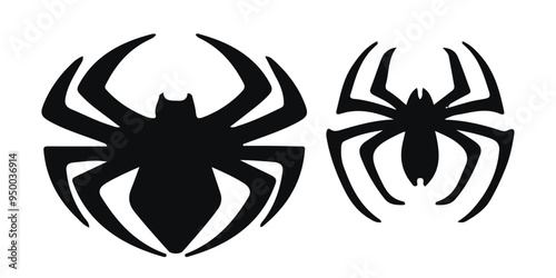 spiders vector illustration, logo spider black and white