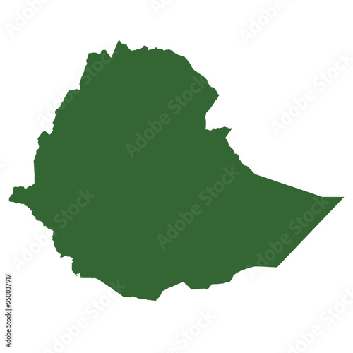 Vector outline map of Ethiopia