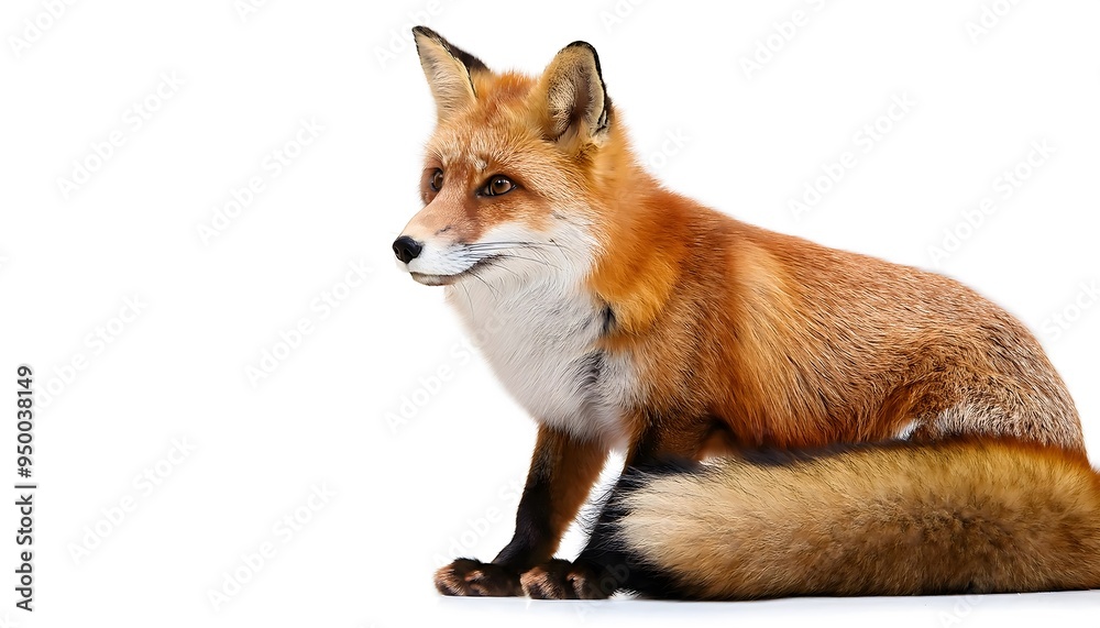 A Red Fox on white A Red Fox on white