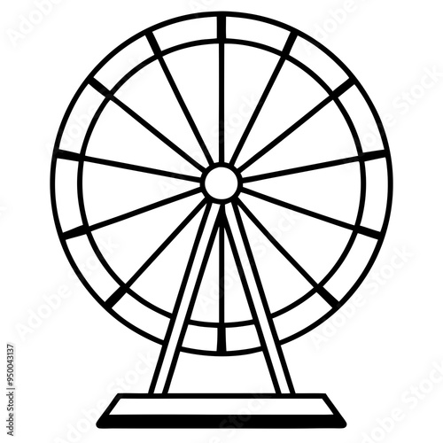 Ferris wheel silhouette vector illustration. Simple icon for Ferris wheel deign on white background