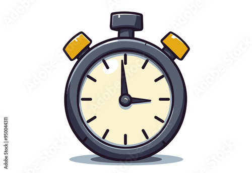 Animated Stopwatch Cartoon | Yellow Buttons