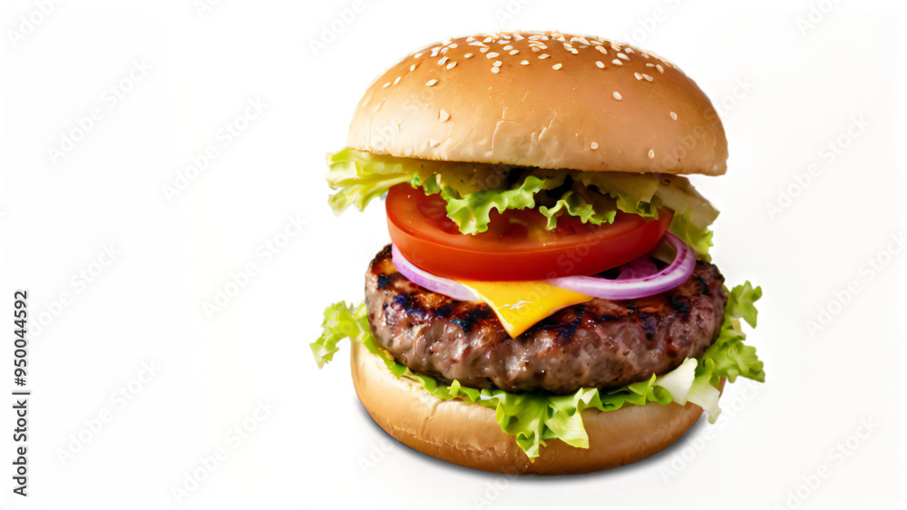 Smash burger with lettuce, cheddar cheese and sauce. Smash burger with lettuce, cheddar cheese and sauce.