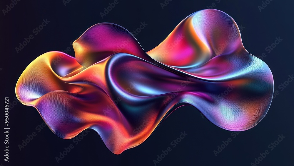 Abstract Liquid Form in Vivid Hues