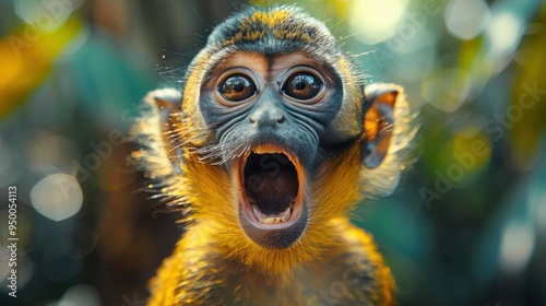 Cheeky Monkey Strikes a Pose: Hilarious Portrait of Primate with a Comical Expression