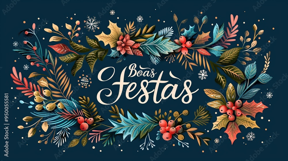 Obraz premium This eye-catching holiday card features 